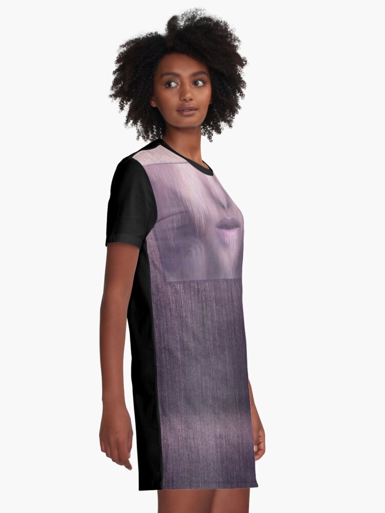 Alternate view of “Succumb” (tears, sadness, giving up) painting - “Smile” Fine Art series Graphic T-Shirt Dress