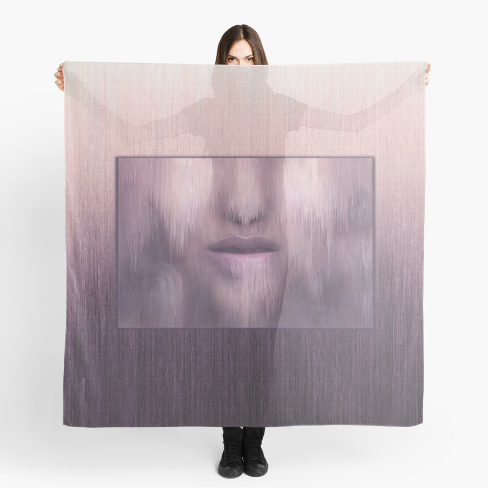 “Succumb” (tears, sadness, giving up) painting - “Smile” Fine Art series Scarf