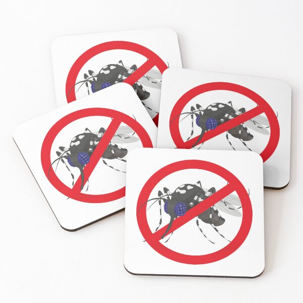 Item preview, Nature, Aedes aegypti mosquitoes with stilt prohibited signal side. Ideal for informational and institutional related sanitation and care designed and sold by LucianoCosmo.