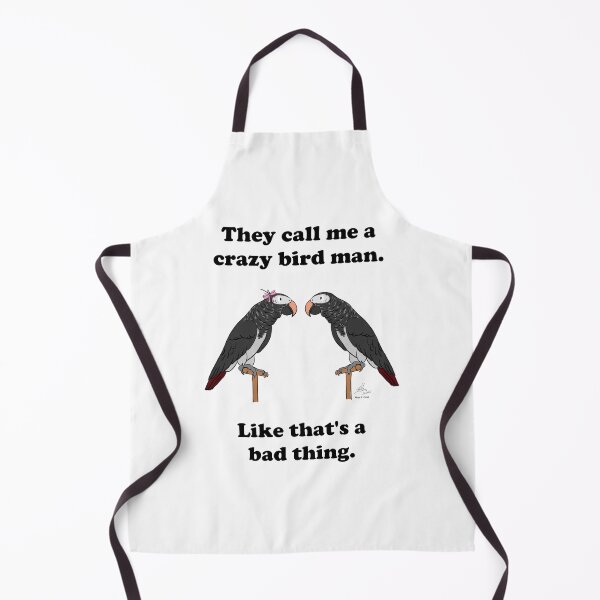 Item preview, Crazy Bird Man with African Grey Timnehs designed and sold by Laughing Parrot Studio.
