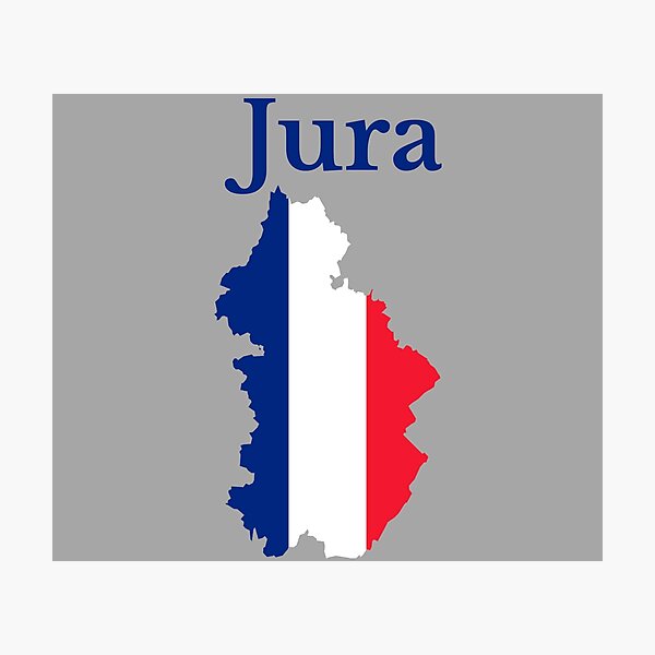 Jura Map, France, French Department Photographic Print