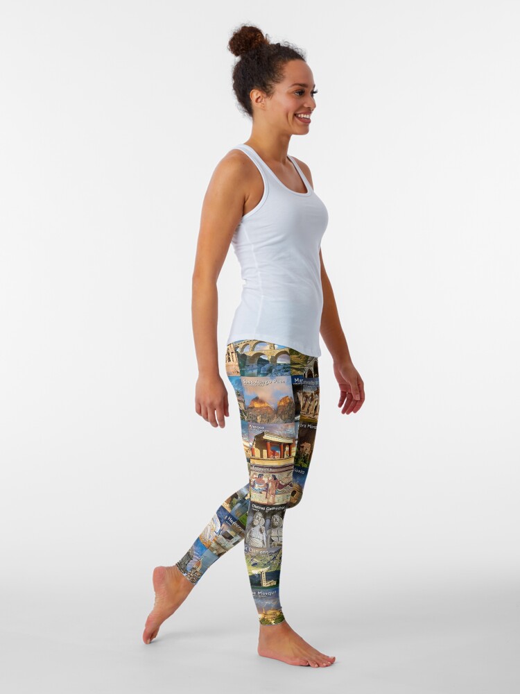 UNESCO World Heritage Sites Leggings for Sale by Montage-Madness