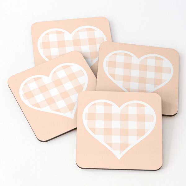 Item preview, Soft Orange and White Buffalo Plaid Heart designed and sold by Bumblefuzzies.