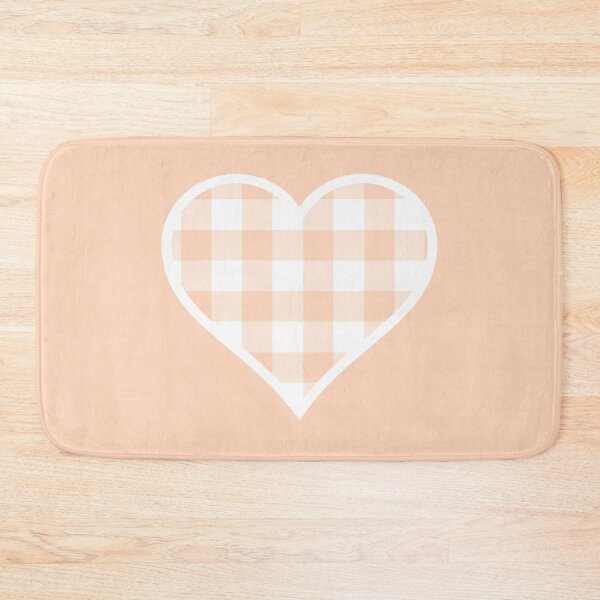 Item preview, Soft Orange and White Buffalo Plaid Heart designed and sold by Bumblefuzzies.