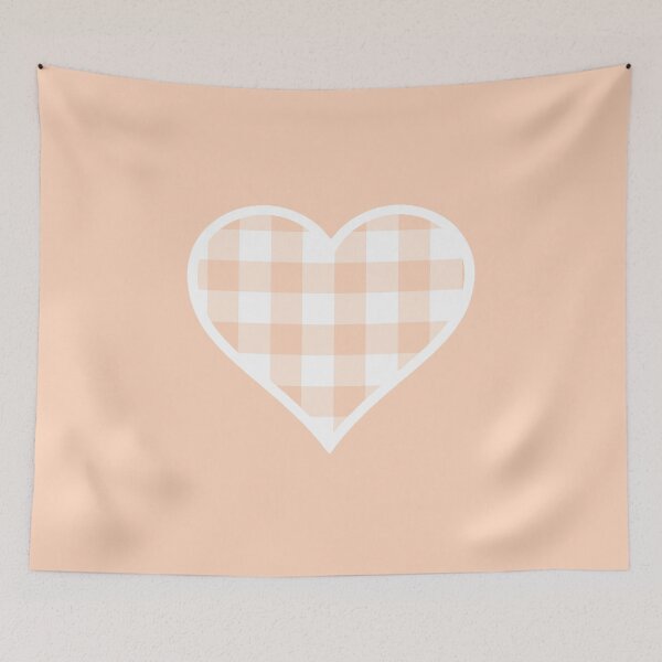 Item preview, Soft Orange and White Buffalo Plaid Heart designed and sold by Bumblefuzzies.