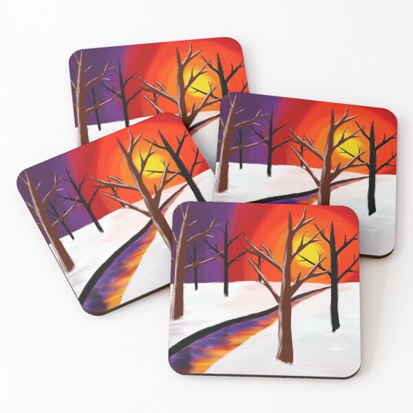 Item preview, Winter Rainbow Sunset Painting  designed and sold by forfun-art.
