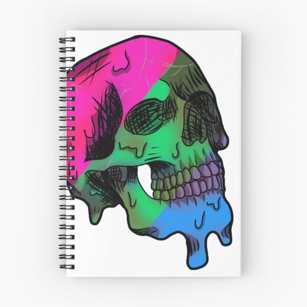 Item preview, polysexual melting skull designed and sold by lmnopcreations.