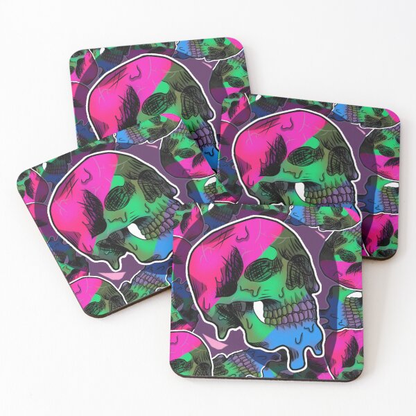 Item preview, polysexual melting skull designed and sold by lmnopcreations.