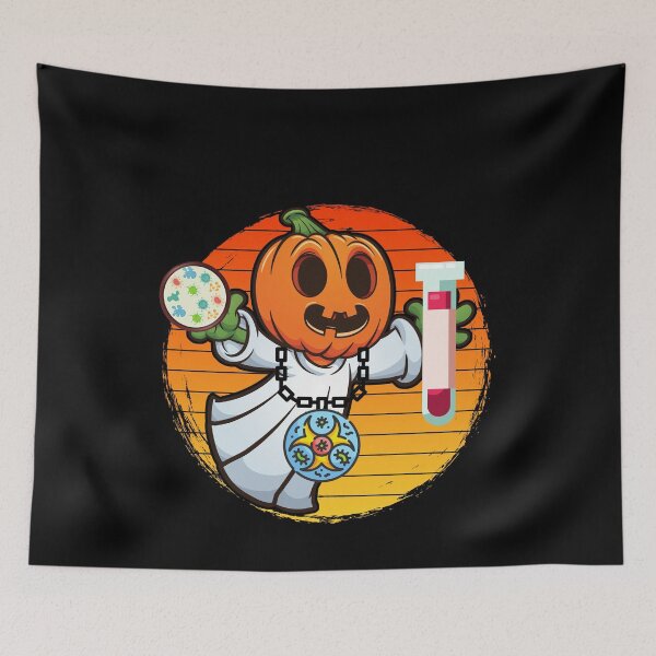 Item preview, MEDICAL LABORATORY SCIENTIST PUMPKIN HEAD LAB GHOST RETRO SUNSET HALLOWEEN    designed and sold by Hippiesole.