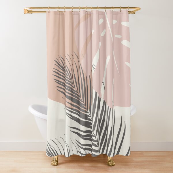 Minimal Monstera Palm Finesse #4 #tropical #decor #art Shower Curtain