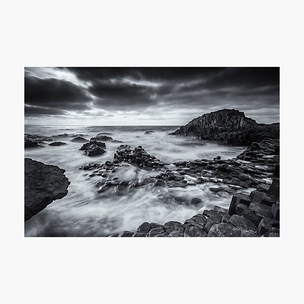Giants Causeway Ireland Black and White Photography Photographic Print