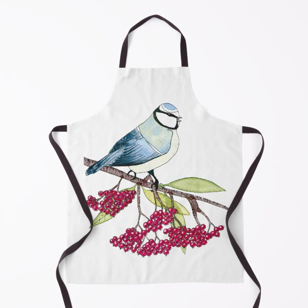 Item preview, Watercolor Blue Tit on a Branch of Rowan designed and sold by AlicjaCurioseur.