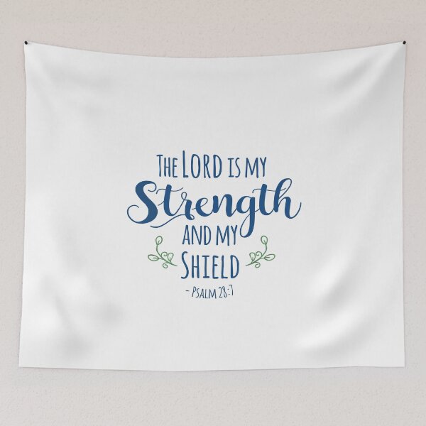 Item preview, Psalm 28:7 The Lord is my Strength - Blue designed and sold by amazingjoy.