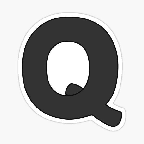 Small Letter Q Stickers 1/2 Round