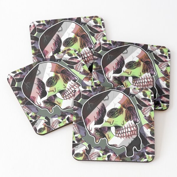Item preview, agender melting skull designed and sold by lmnopcreations.