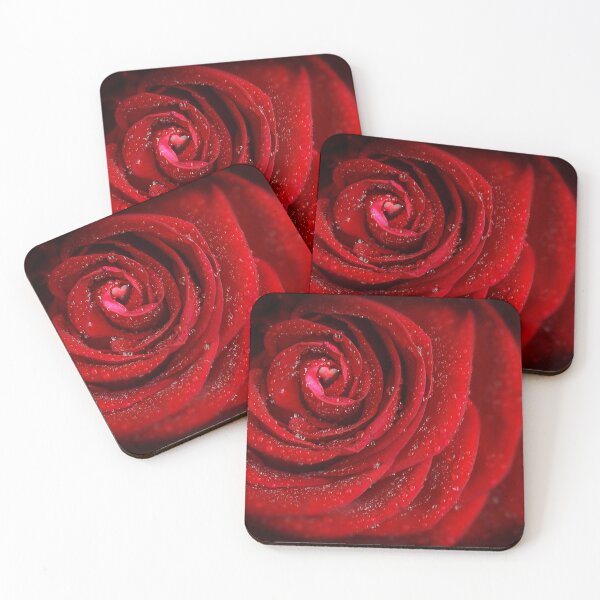 Item preview, Flowers Wet Red Rose with Highlighted Crystal Heart designed and sold by artBeatandSoul.