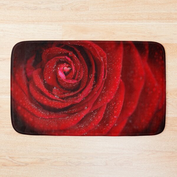 Item preview, Flowers Wet Red Rose with Highlighted Crystal Heart designed and sold by artBeatandSoul.