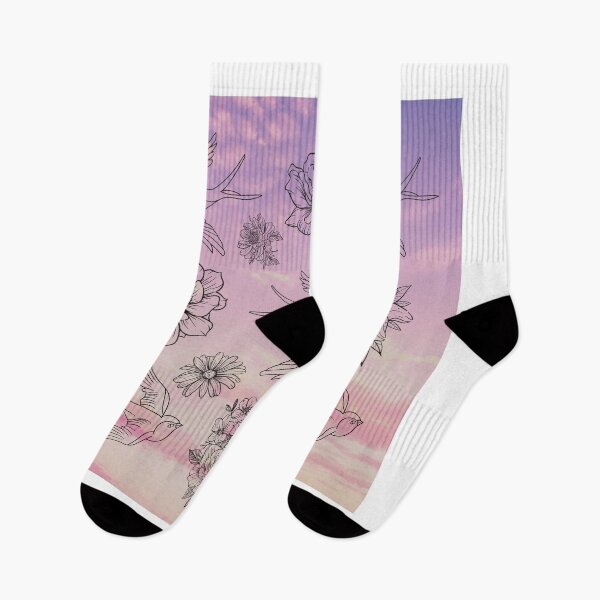 Item preview, Pink Sunset View Flower and Bird Pattern designed and sold by Tamar99.