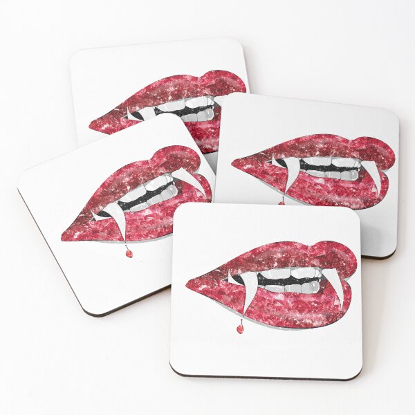 Item preview, Vampire Lips Red Ruby Diamond Fangs Halloween Lipstick Makeup designed and sold by Jolly-Yosei.