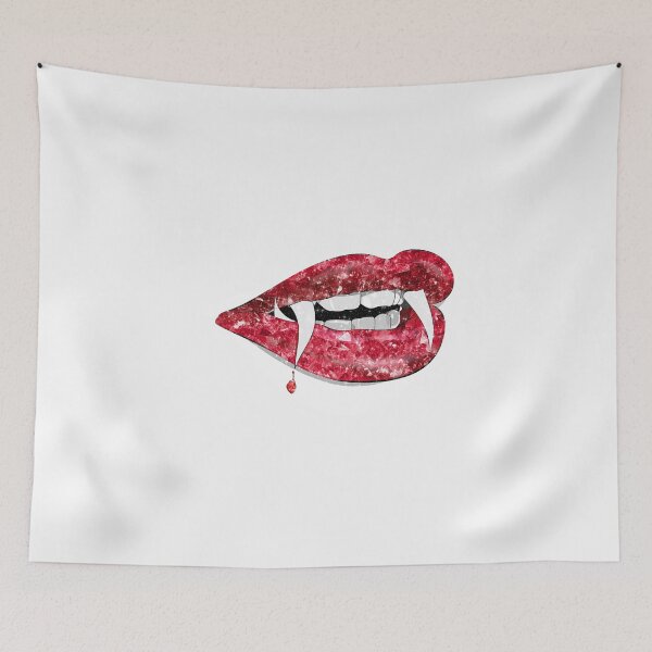 Item preview, Vampire Lips Red Ruby Diamond Fangs Halloween Lipstick Makeup designed and sold by Jolly-Yosei.