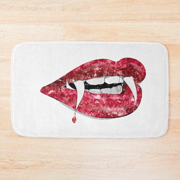 Item preview, Vampire Lips Red Ruby Diamond Fangs Halloween Lipstick Makeup designed and sold by Jolly-Yosei.