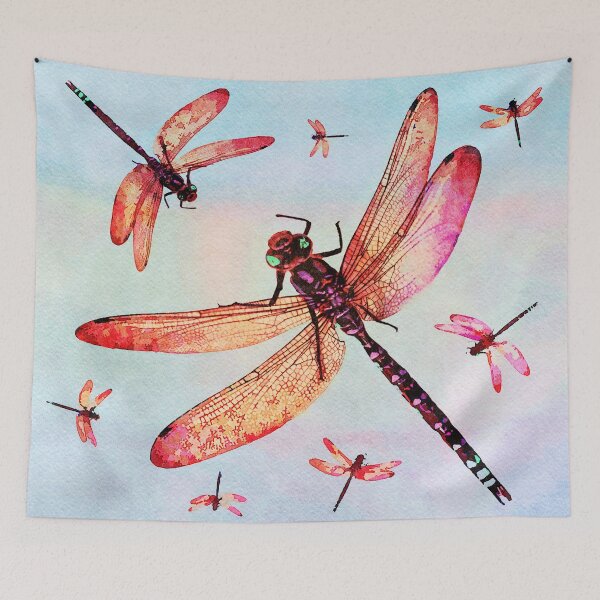 Item preview, Decorative Watercolor Dragonfly Art Painting designed and sold by DebiPhillips.