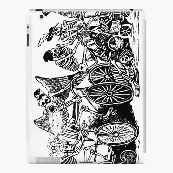 Calavera Cyclists | Day of the Dead | Dia de los Muertos | Skulls and Skeletons | Vintage Skeletons | Black and White |  iPad Snap Case
