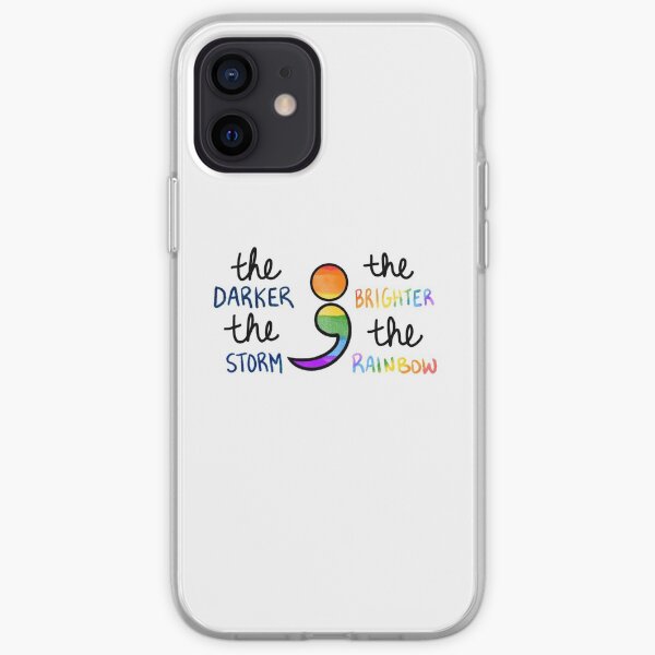 Semi-Colon: Darker Storm, Brighter Rainbow iPhone Soft Case