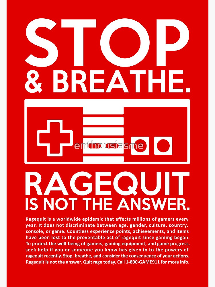 Disover Ragequit PSA Premium Matte Vertical Poster