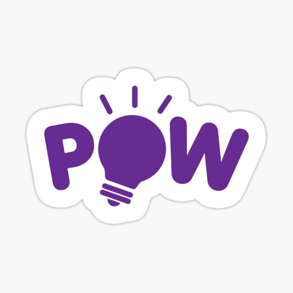 POW Purple Logo Sticker