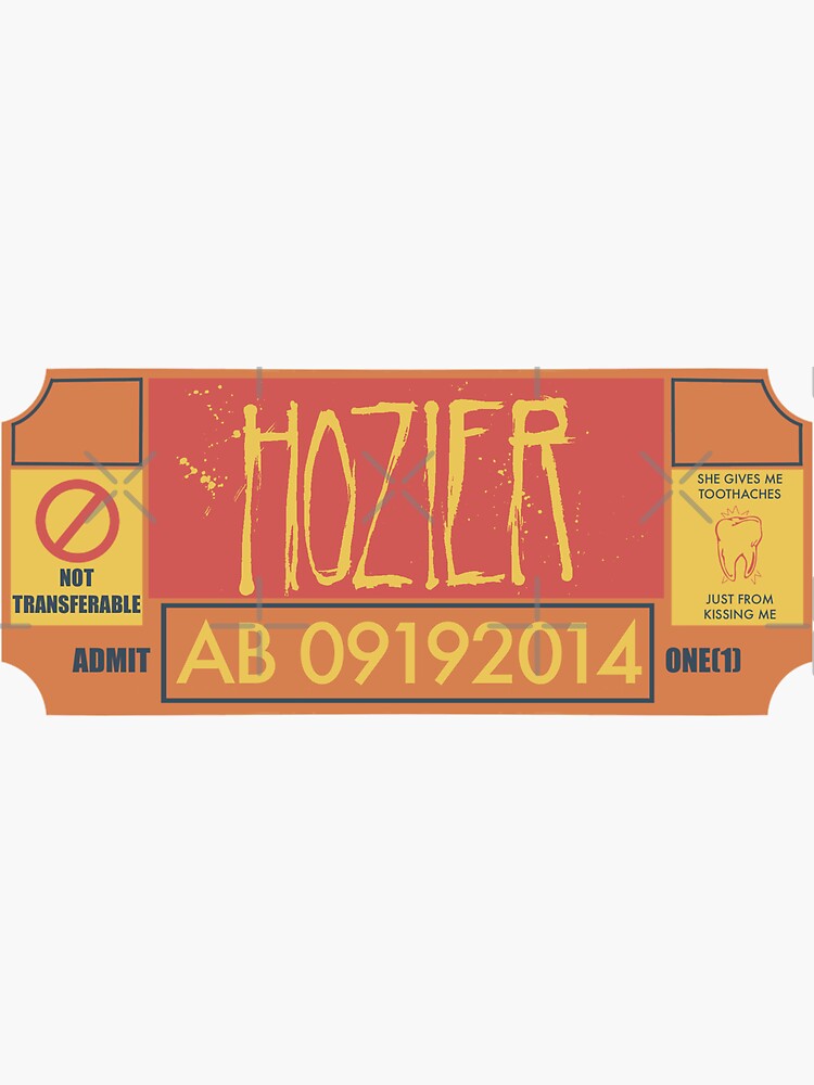 "hozier selftitled ticket" Sticker for Sale by abbieraelyn Redbubble