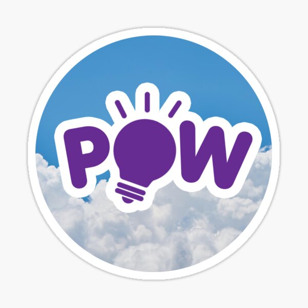 POW Logo with Clouds Background Sticker
