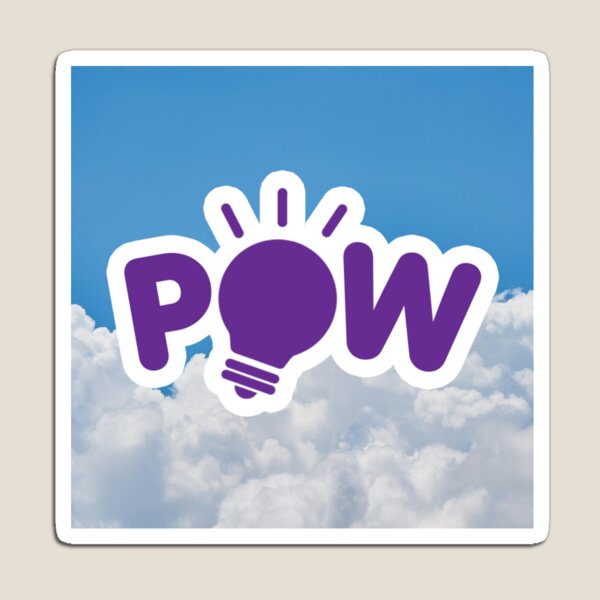 POW Purple Logo with Clouds Background Magnet