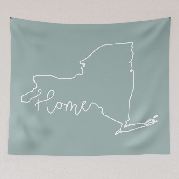 Aperçu de l'œuvre New York Cursive Love Home State Outline créée et vendue par GreatLakesLocal.