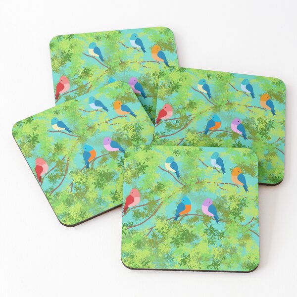 Item preview, Pájaros coloridos en diseño de árbol designed and sold by Diane Hunter Art.