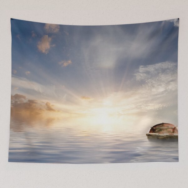 Item preview, Old rowing boat adrift at sea designed and sold by simonbratt.