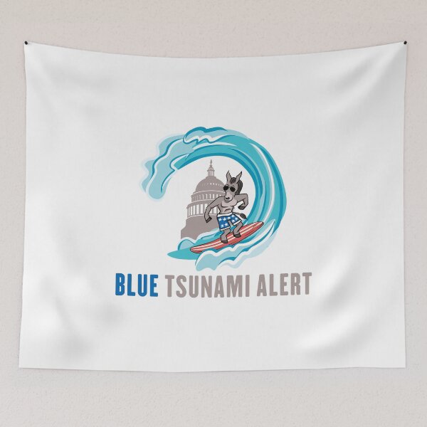 Item preview, Blue Tsunami Alert | Ride the Blue Wave designed and sold by Maria Garcia.