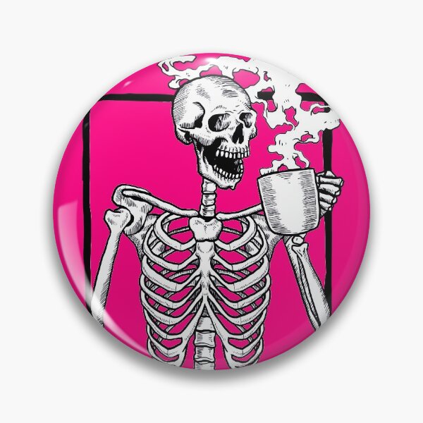 Item preview, halloween skeleton drinking coffee funny designed and sold by Gossip Rag.