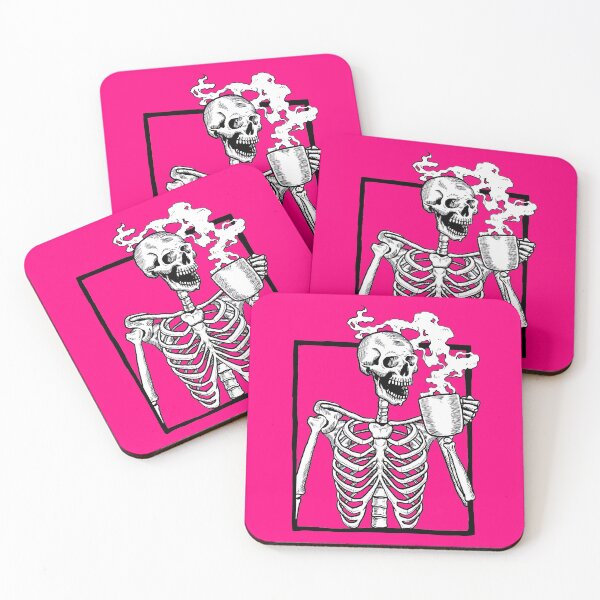 Item preview, halloween skeleton drinking coffee funny designed and sold by Gossip Rag.