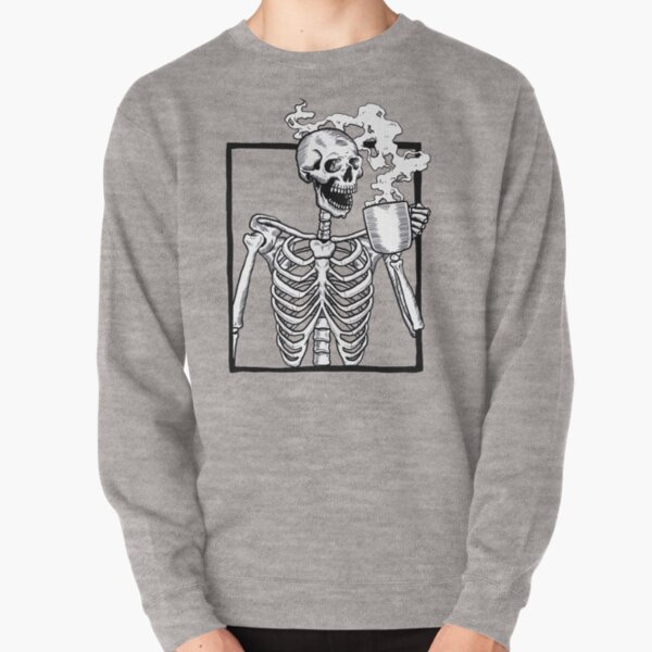 Item preview, halloween skeleton drinking coffee funny designed and sold by Gossip Rag.