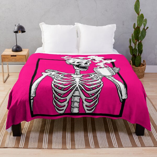 Item preview, halloween skeleton drinking coffee funny designed and sold by Gossip Rag.