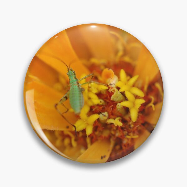 Item preview, Green bug on yellow flower designed and sold by PaleoPix.