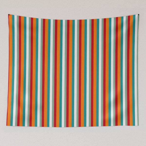 Item preview, Multicolour Striped Red, Orange, teal and White designed and sold by LJWDesigns.