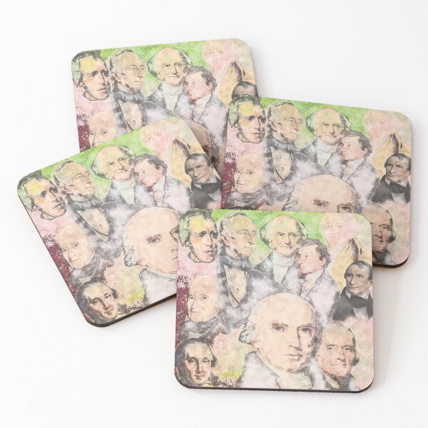 Item preview, First Ten United States Presidents Colored Charcoal Sketch designed and sold by aventi24.