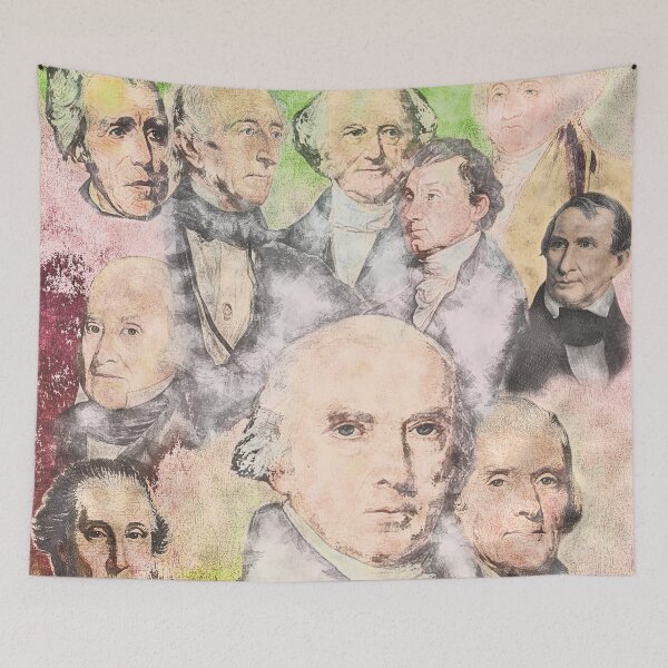 Item preview, First Ten United States Presidents Colored Charcoal Sketch designed and sold by aventi24.