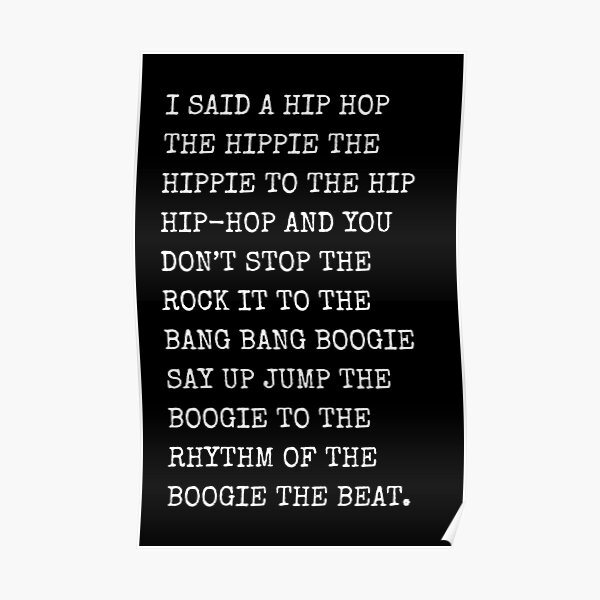 "Rapper’s Delight lyrics" Poster for Sale by FlipAndFlop Redbubble