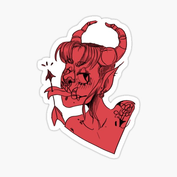 Demon Girl Sticker For Sale By Barrelisred Redbubble