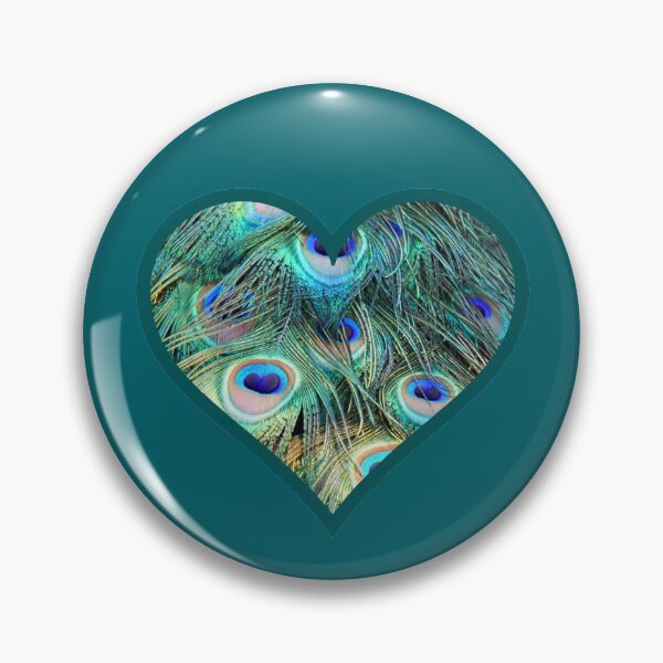 Item preview, Corazón de plumas de pavo real designed and sold by Bumblefuzzies.