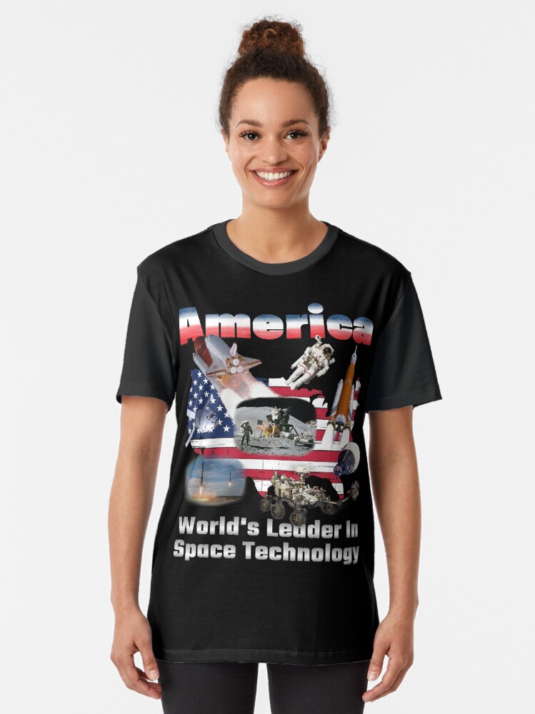 Alternate view of America, Leading the World in Space Tech Graphic T-Shirt