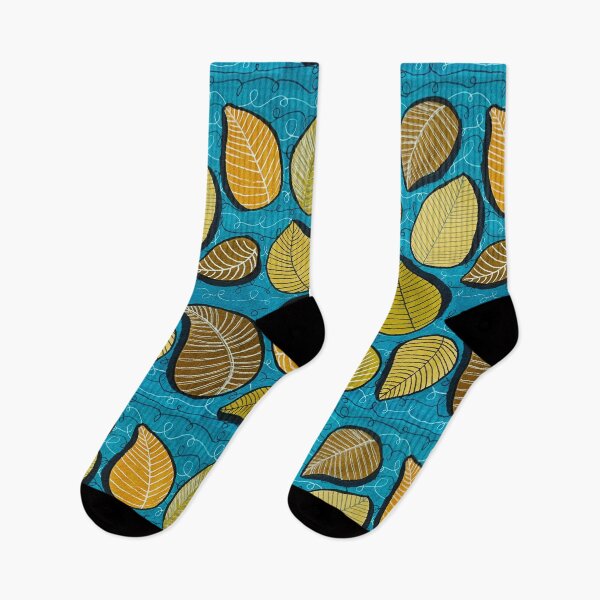 Item preview, Teal and Gold Autumn Fall Leaves designed and sold by Amelia Dean.